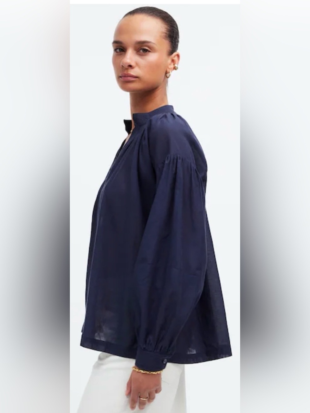 Madewell Navy Viscose/Cotton Pop-over Tunic  - Like New